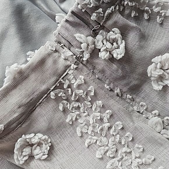 Polagram‎ -1925 Tulle Mesh Skirt Light Grey Midi Length Boho Balletcore Large - Picture 7 of 9